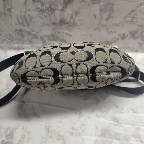 Coach Crossbody Monogram Black Gray Poppy Signature Purse - Picture 6 of 10